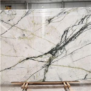 Natural White Marble With Green Veins Marble Slab