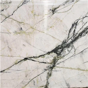 Natural White Marble With Green Veins Marble Slab
