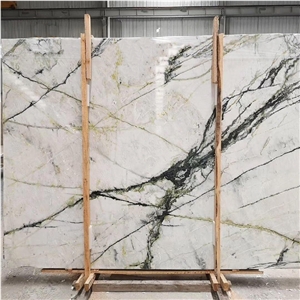Natural White Marble With Green Veins Marble Slab