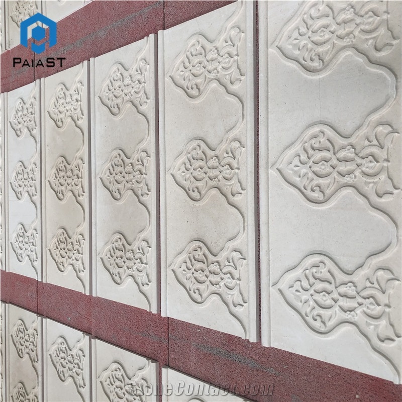 New Design Decorative 3D Cnc Limestone Panel For Wall