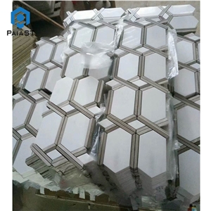 New Design Long Hexagon Marble Mosaic Wall Tiles