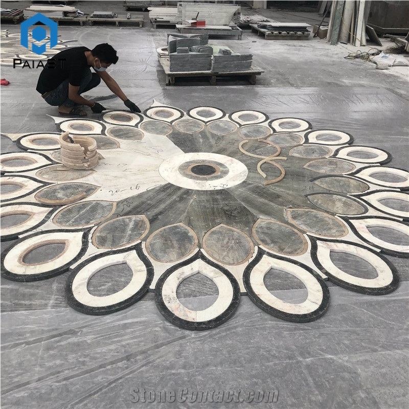 New Design Marble Water Jet Pattern Flooring Tiles