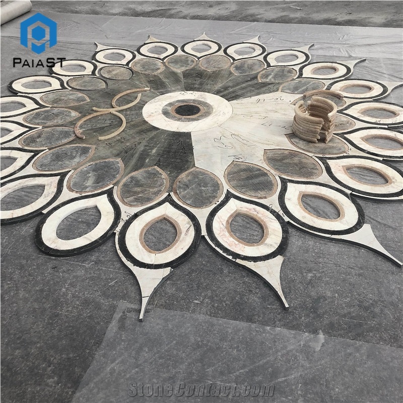 New Design Marble Water Jet Pattern Flooring Tiles