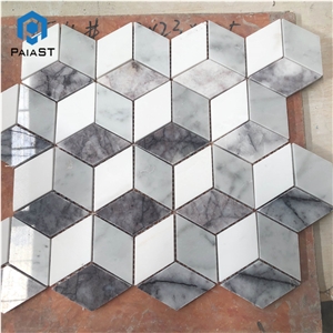 New Design White And Red Marble 3D Mosaic Tiles