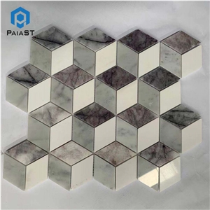 New Design White And Red Marble 3D Mosaic Tiles