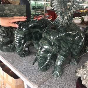 Nine Dragon Wall Granite Elephant Carving