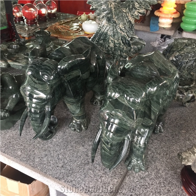 Nine Dragon Wall Granite Elephant Carving