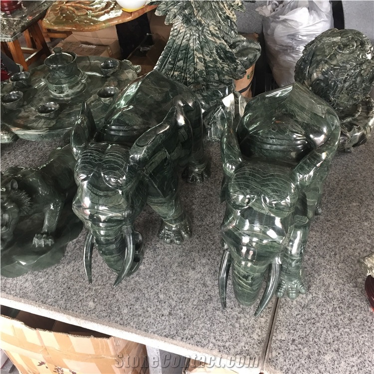 Nine Dragon Wall Granite Elephant Carving