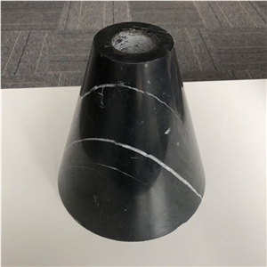Polished Black Marble Lamp-Socket For Interior
