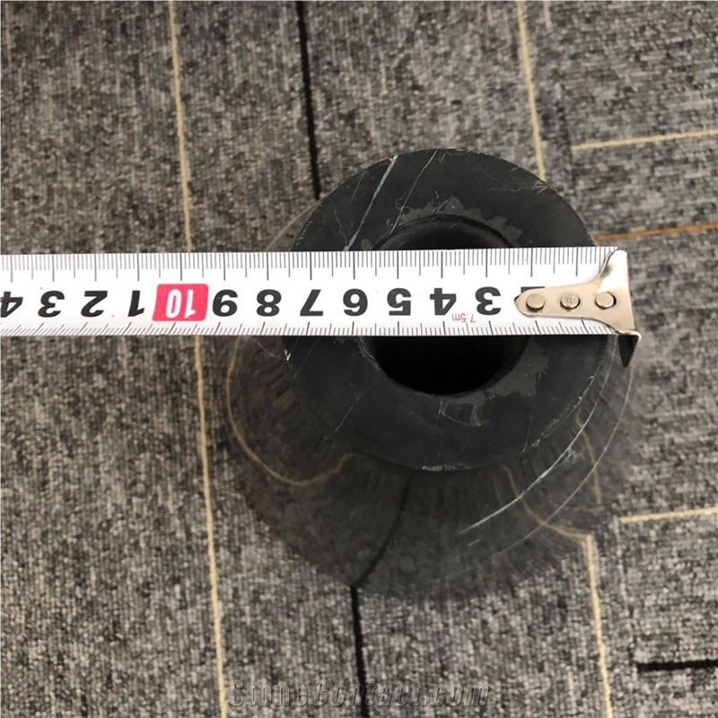 Polished Black Marble Lamp-Socket For Interior