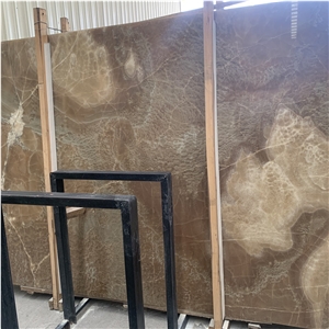 Polished Brown Onyx Tiles And Slabs For Wall Design