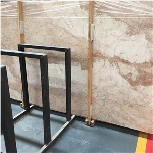 Polished Natural Pink Cream Rose Marble Floor Tile