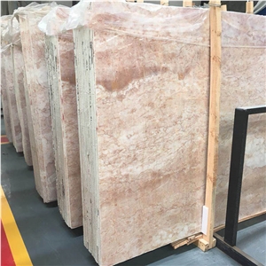 Polished Natural Pink Cream Rose Marble Floor Tile