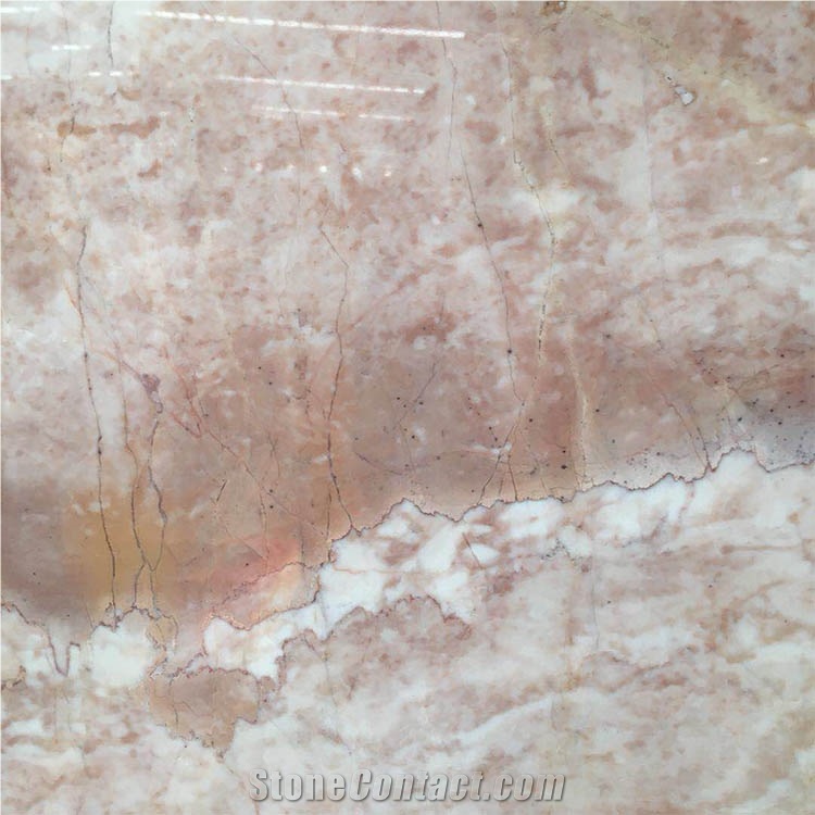 Polished Natural Pink Cream Rose Marble Floor Tile