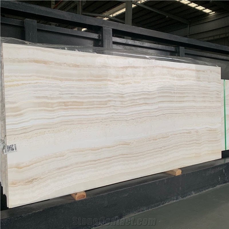 Polished Natural Pakistan White Onyx Slab