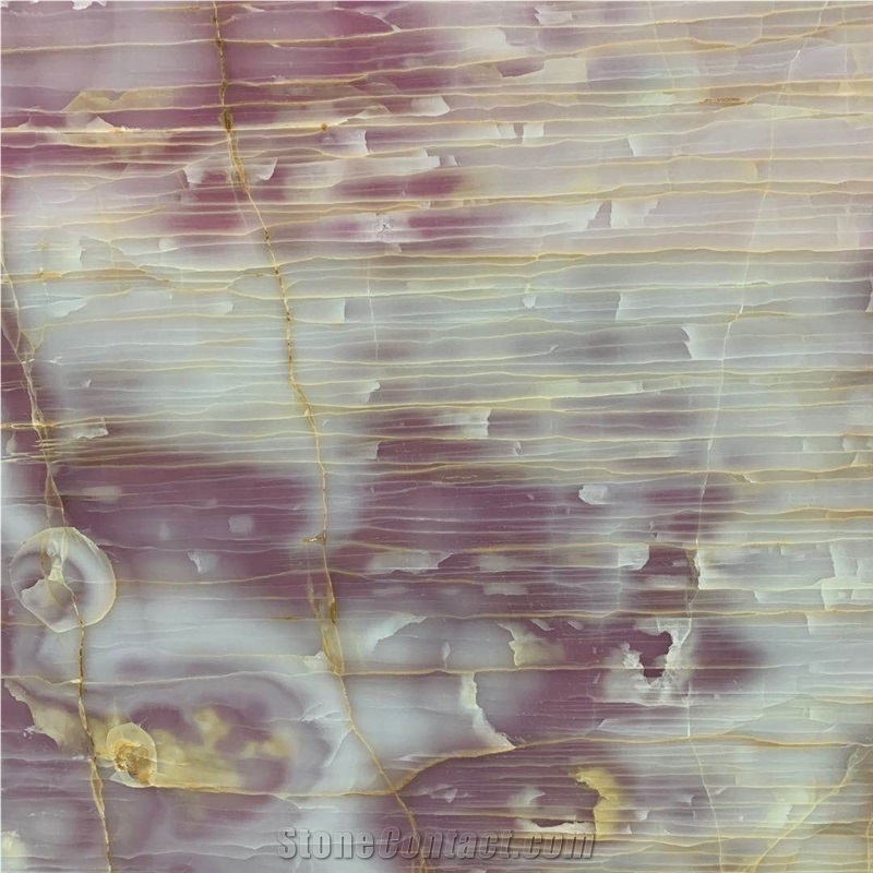Purple Jade Onyx Slab for Villa Wall Design