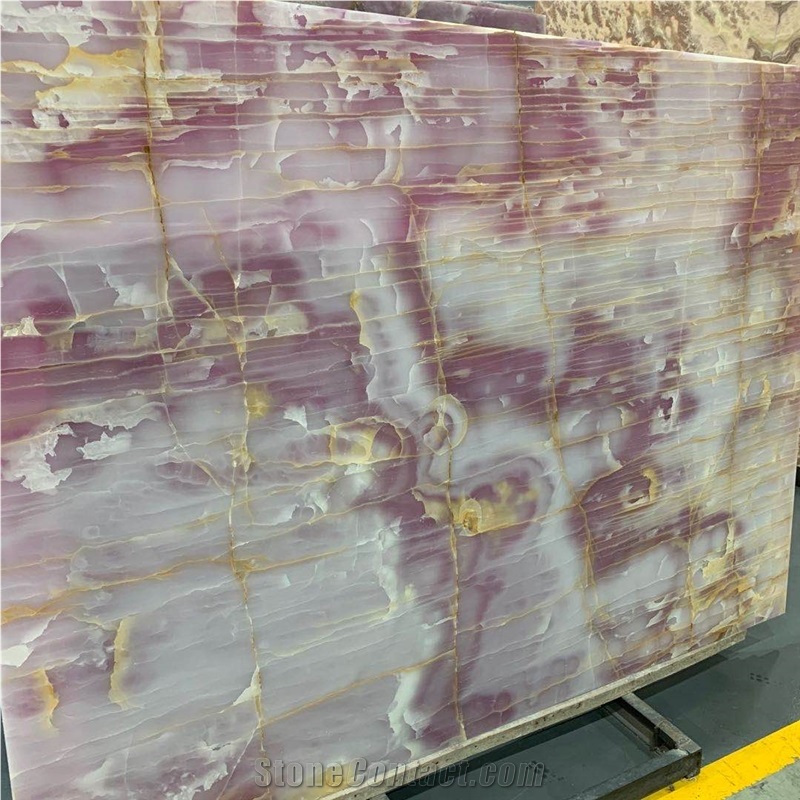 Purple Jade Onyx Slab for Villa Wall Design