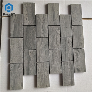 Rectangular Shape Grey Marble Mosaic Tile