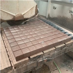Red Granite Cube Paving Hotel Dirveway Design