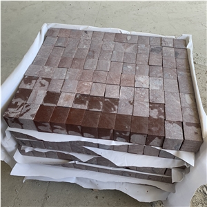 Red Granite Cube Paving Hotel Dirveway Design