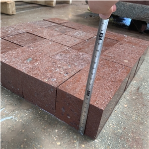 Red Granite Cube Paving Hotel Dirveway Design