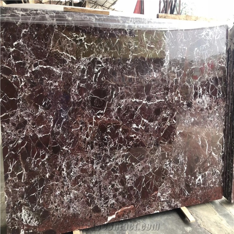 Rosso Levanto Purple Vein Marble Slab