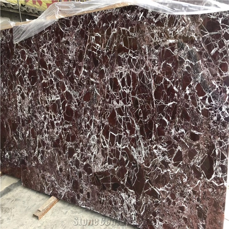 Rosso Levanto Purple Vein Marble Slab