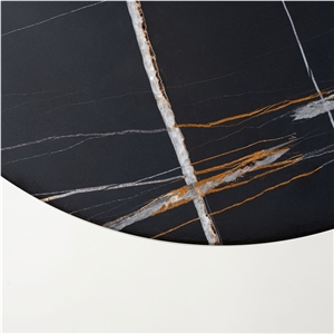 Round Laurence Golden Marble Table For Living Room