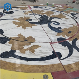 Round Marble Water Jet Medallion Pattern Flooring