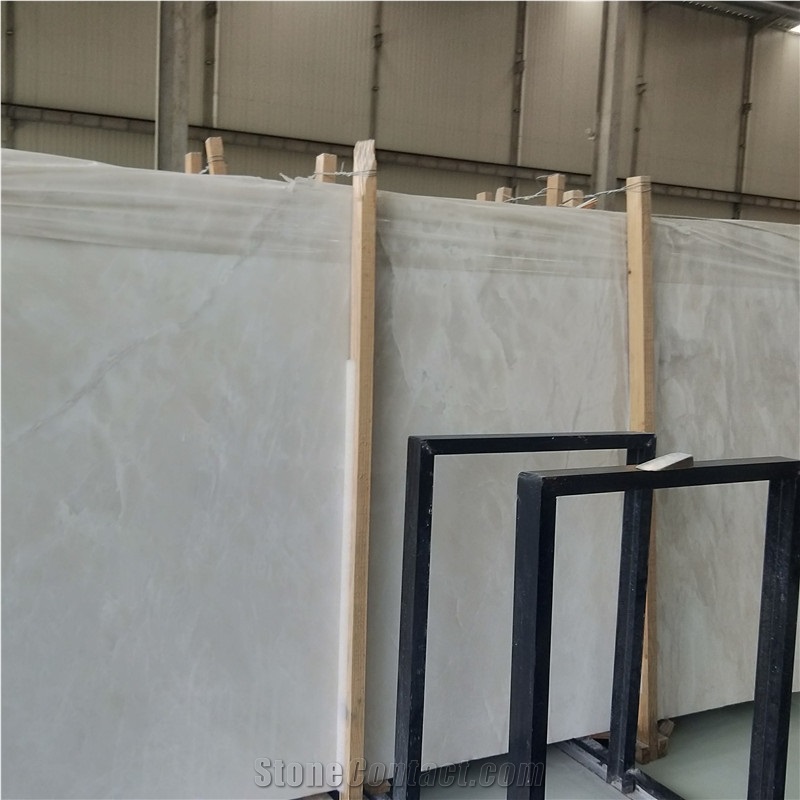 Royal Pure White Onyx Slab Translucent