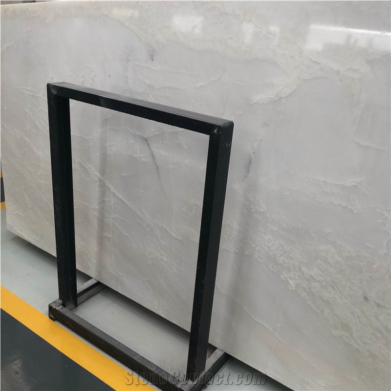 Royal Pure White Onyx Slab Translucent