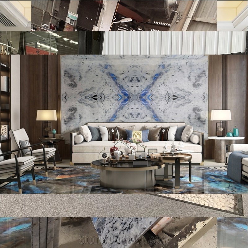 Sapphire Blue Exotic Granite Slab for Interior