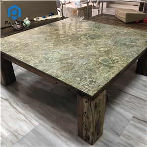Simple Design Square Wasabi Green Granite Table