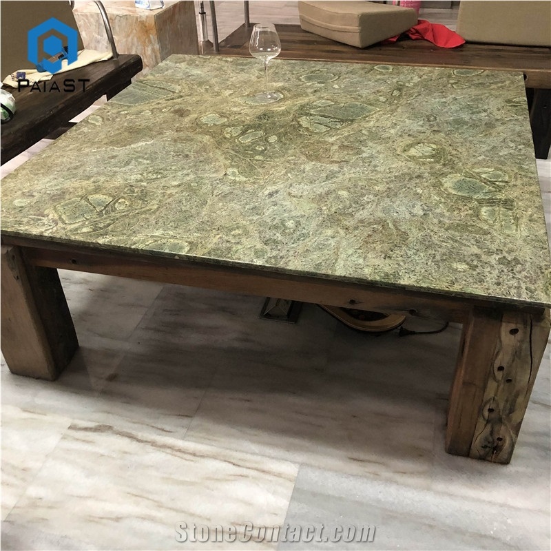 Simple Design Square Wasabi Green Granite Table