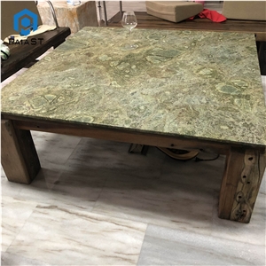 Simple Design Square Wasabi Green Granite Table