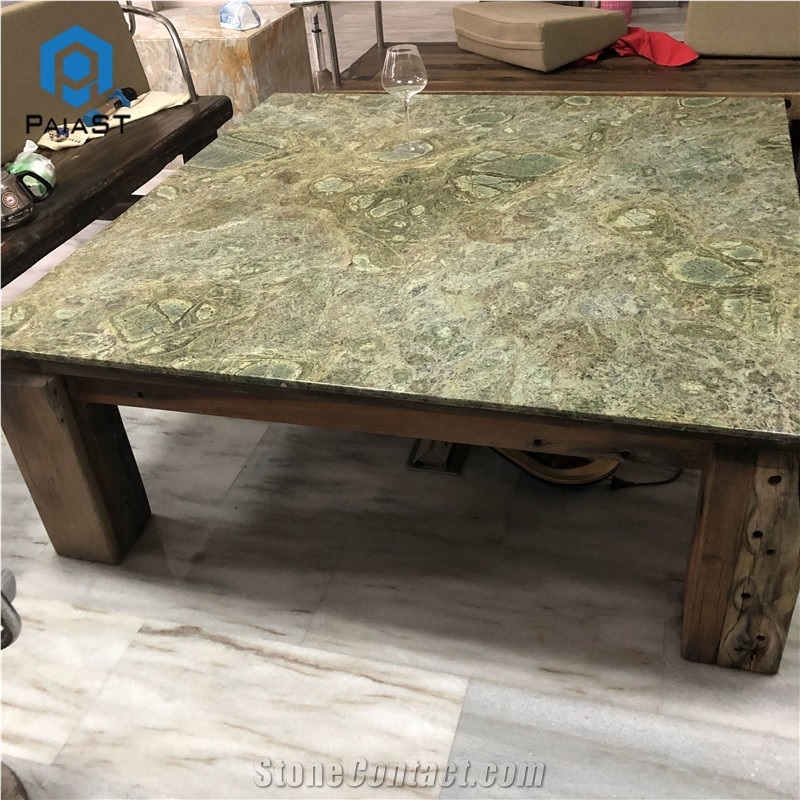 Simple Design Square Wasabi Green Granite Table