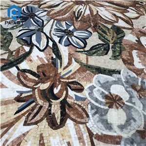 Stone Mosaic Wall Art Flower Design for Hotel
