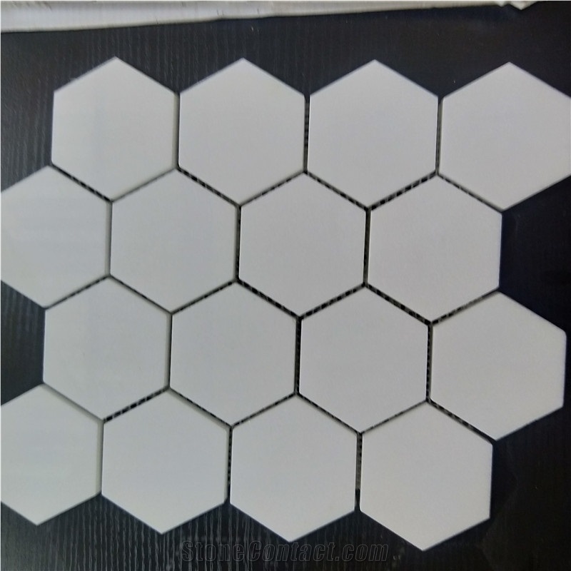 Thasoss White Marble Mosaic Decorative Tile