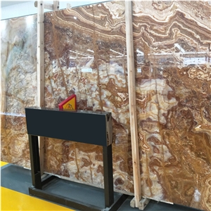 Tiger Onyx Transparent Brown Onyx Slab Stone