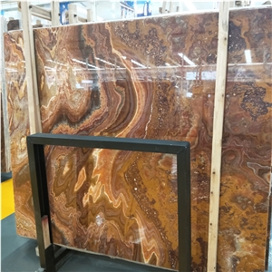 Tiger Onyx Transparent Brown Onyx Slab Stone