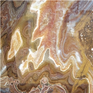 Tiger Onyx Transparent Brown Onyx Slab Stone