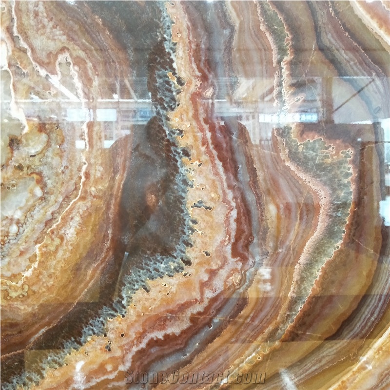 Tiger Onyx Transparent Brown Onyx Slab Stone