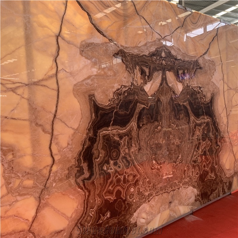 Top Quality Natural Brown Onyx Slab Tiles For Wall Decor