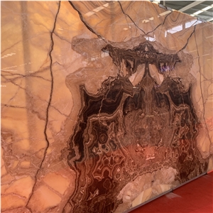 Top Quality Natural Brown Onyx Slab Tiles For Wall Decor