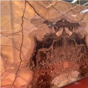 Top Quality Natural Brown Onyx Slab Tiles For Wall Decor