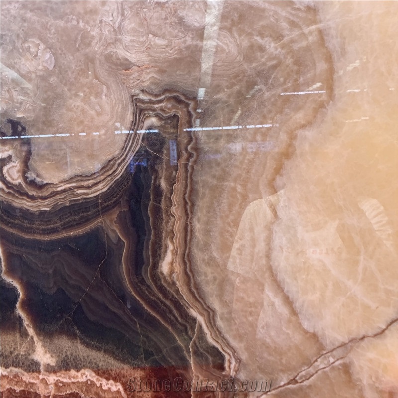 Top Quality Natural Brown Onyx Slab Tiles For Wall Decor