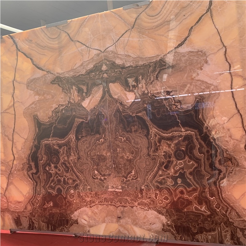 Top Quality Natural Brown Onyx Slab Tiles For Wall Decor