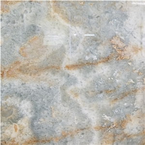 Transparent Golden Blue Onyx Stone Slab