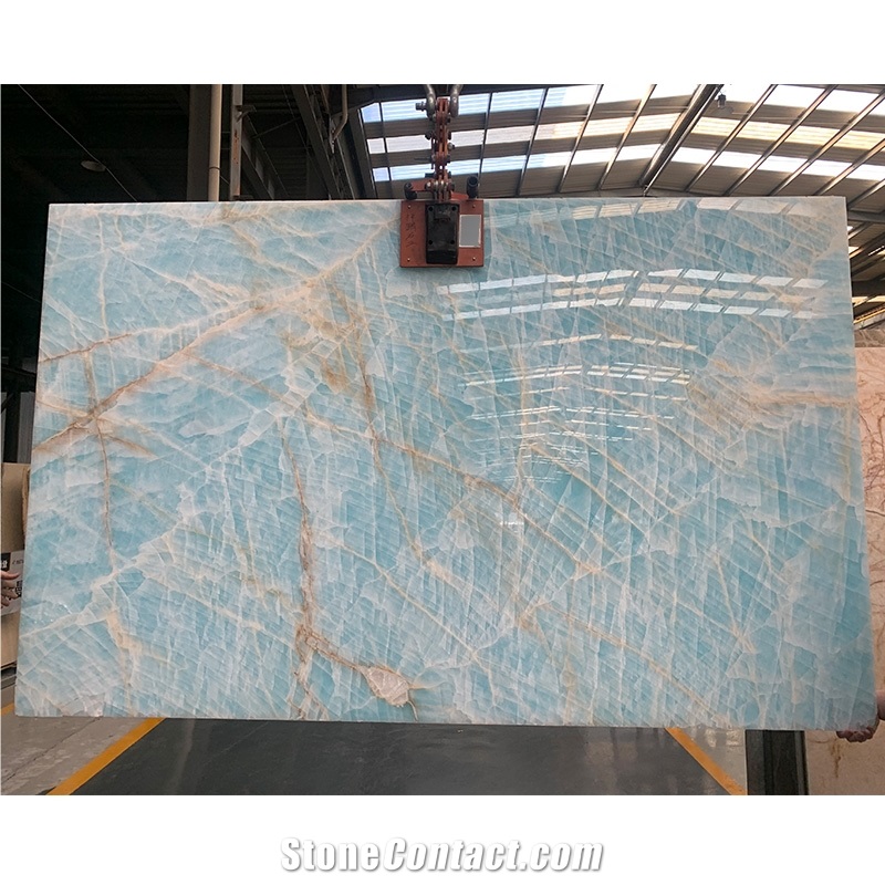 Transparent Lighting Blue Ice Jade Onyx