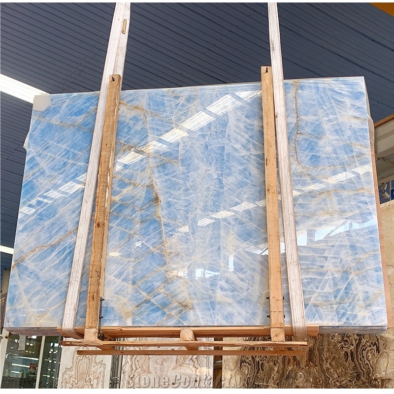 Transparent Lighting Blue Ice Jade Onyx